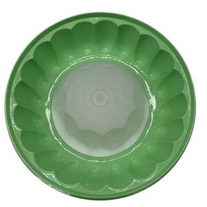 Tupperware Jel-N-Serve Jello Mold 9.5" Green Excellent Vintage Fluted